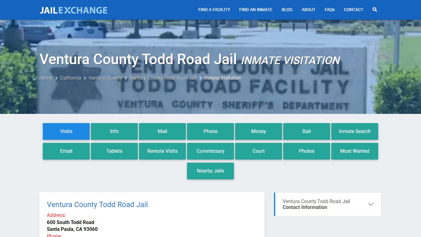 Inmate Visitation - Ventura County Todd Road Jail, CA