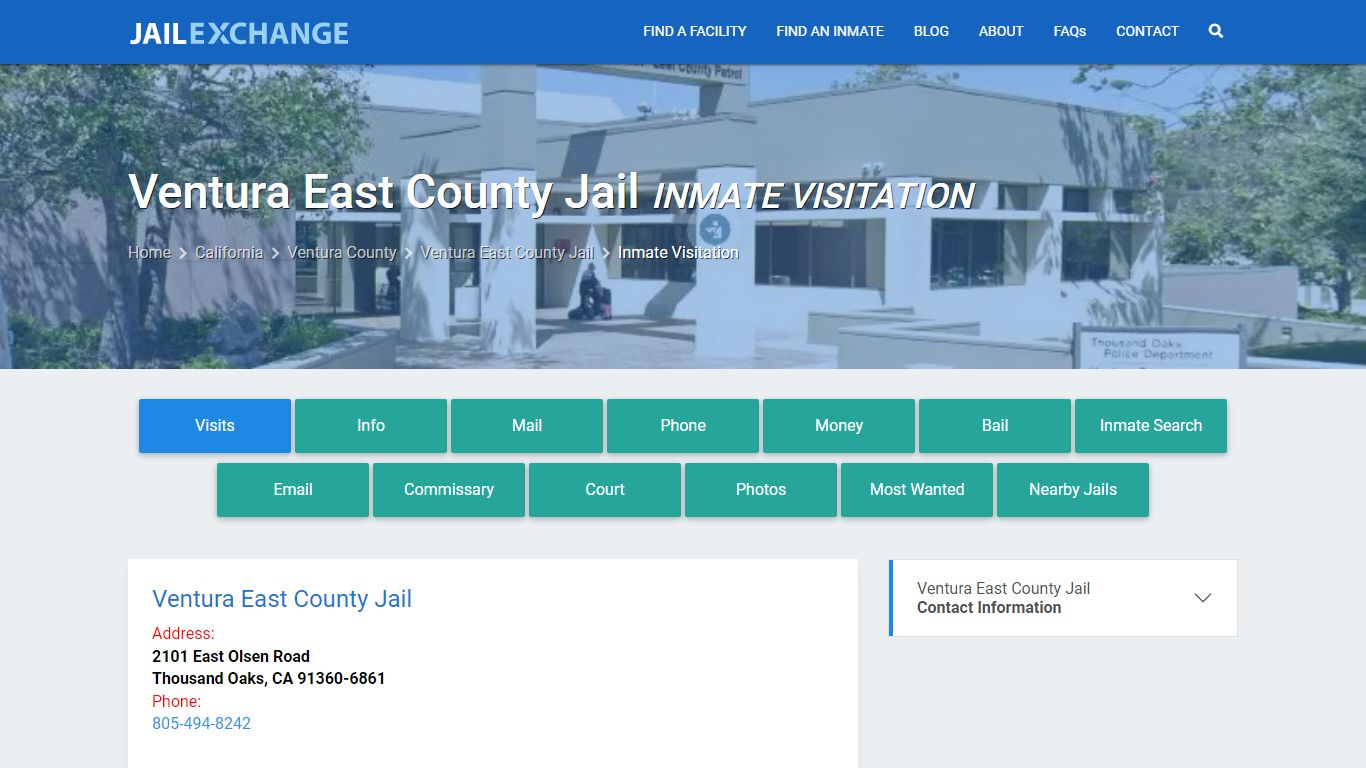 Inmate Visitation - Ventura East County Jail, CA - Jail Exchange